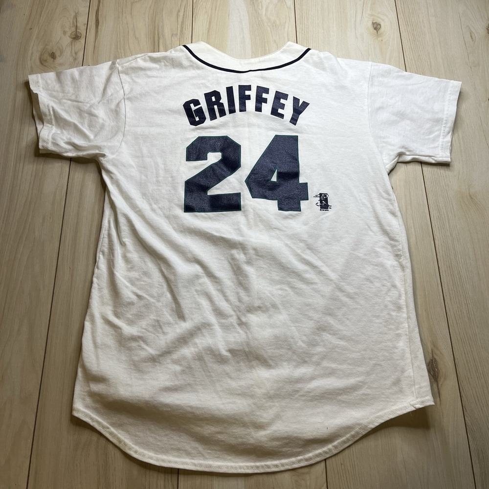 Seattle Mariners Vintage Majestic Jersey Button Up 24 Griffey White Mens Size XL - Picture 13 of 16